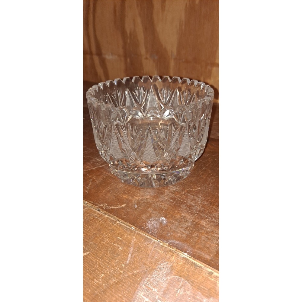Imperlux Poland Lead Crystal Footed Rose Bowl 6x4